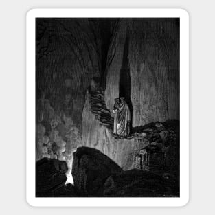 High Resolution Gustave Doré Illustration Virgil Addresses the False Counselors Sticker